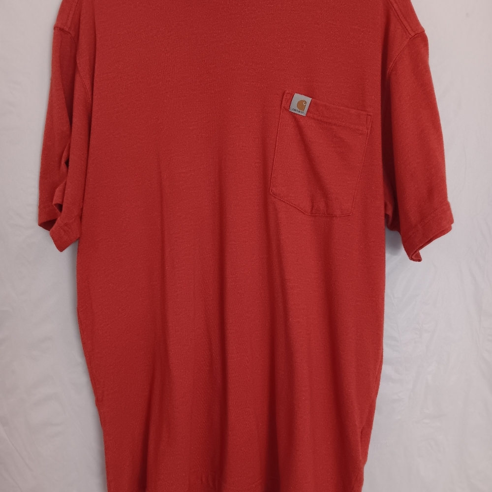 Carhartt Loose Fit Mens Burnt Orange Pocket Short Sleeve T Shirt Size L